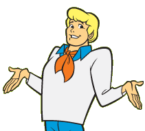 Fred from Scooby Doo. He is shrugging and wearing a white top with a red cravat.
